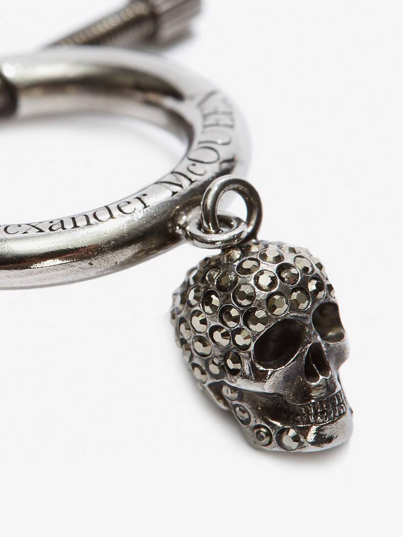 Skull Hoop Earring in Antique Silver | Alexander McQueen GB