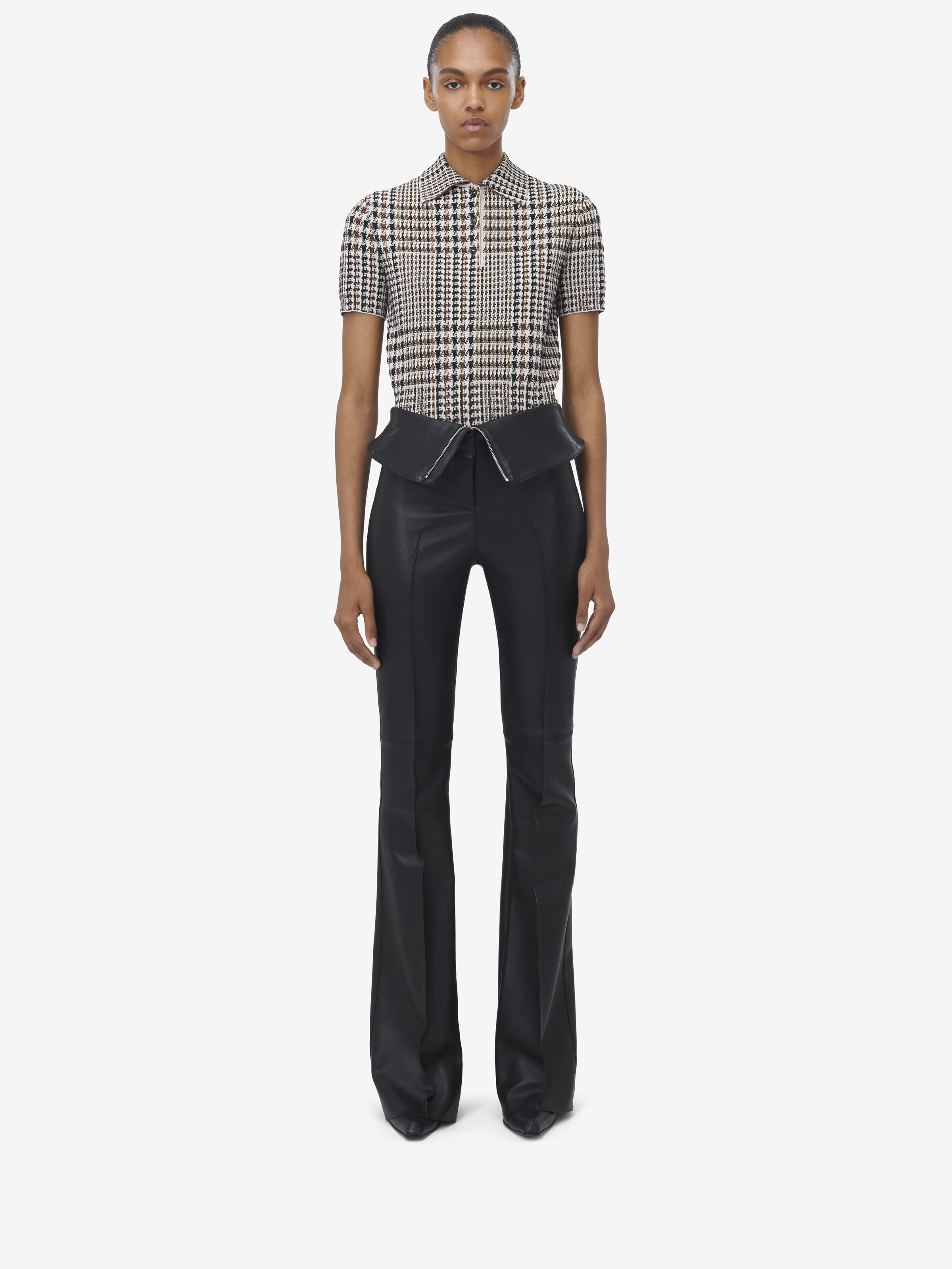 Checked Short Sleeved Top