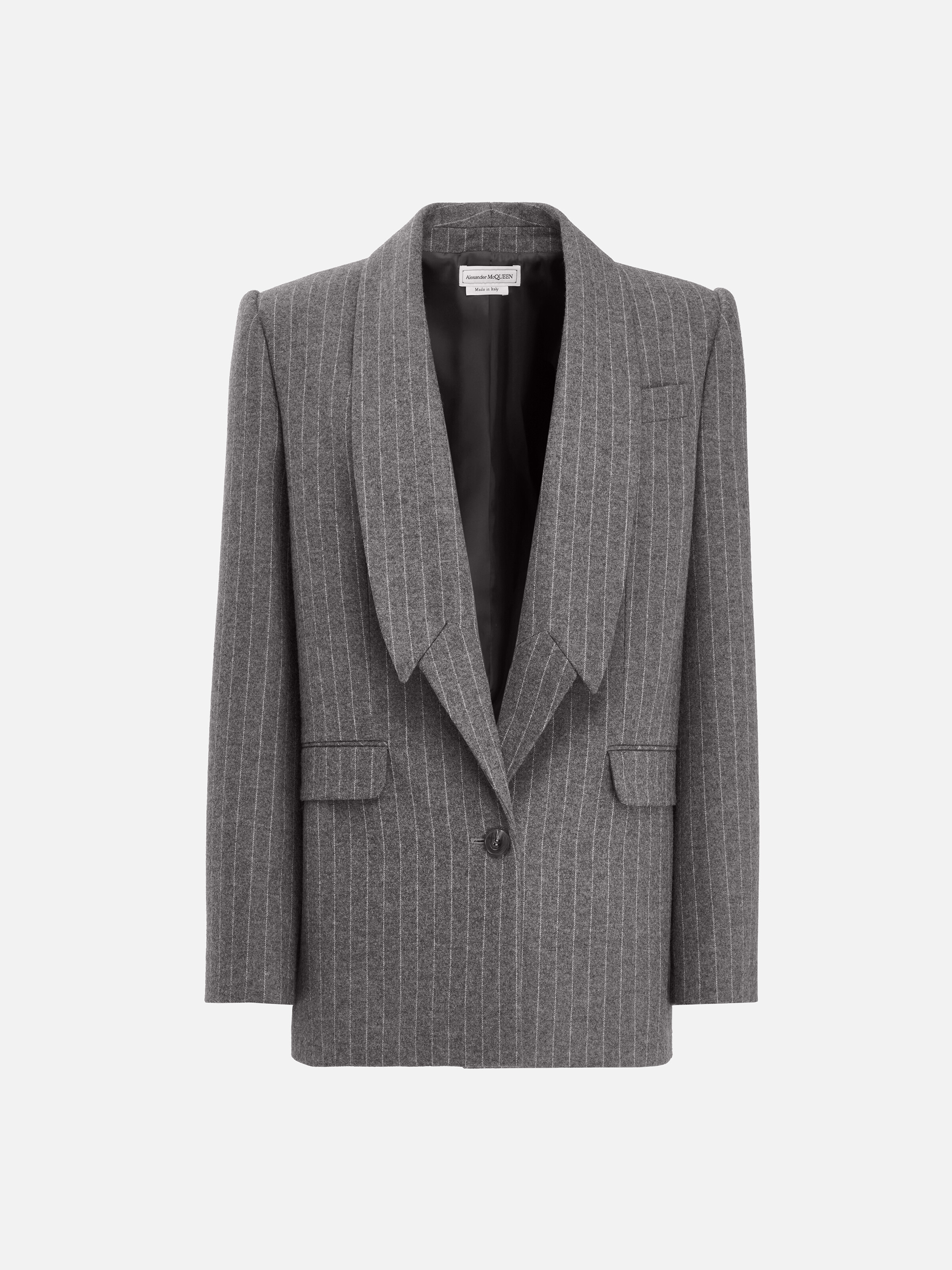 Upside-down Lapel Jacket in Grey/ivory | Alexander McQueen US