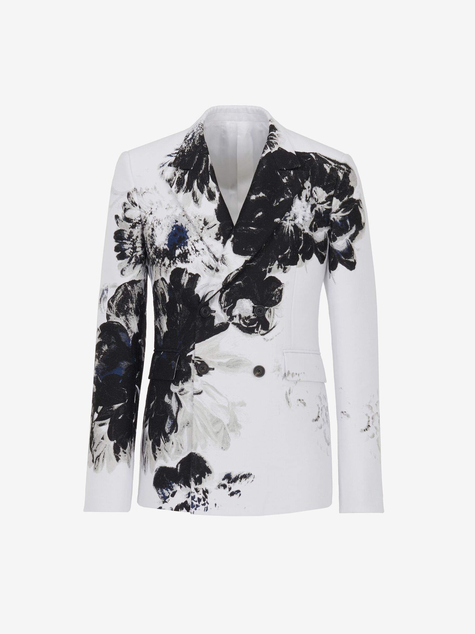 Dutch Flower Double-breasted Jacket in Black/White | Alexander 