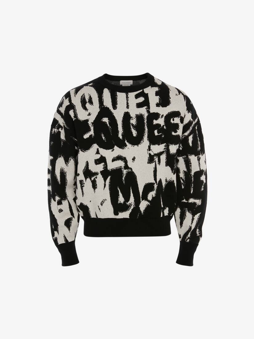 McQueen Graffiti Crew Neck Sweatshirt 