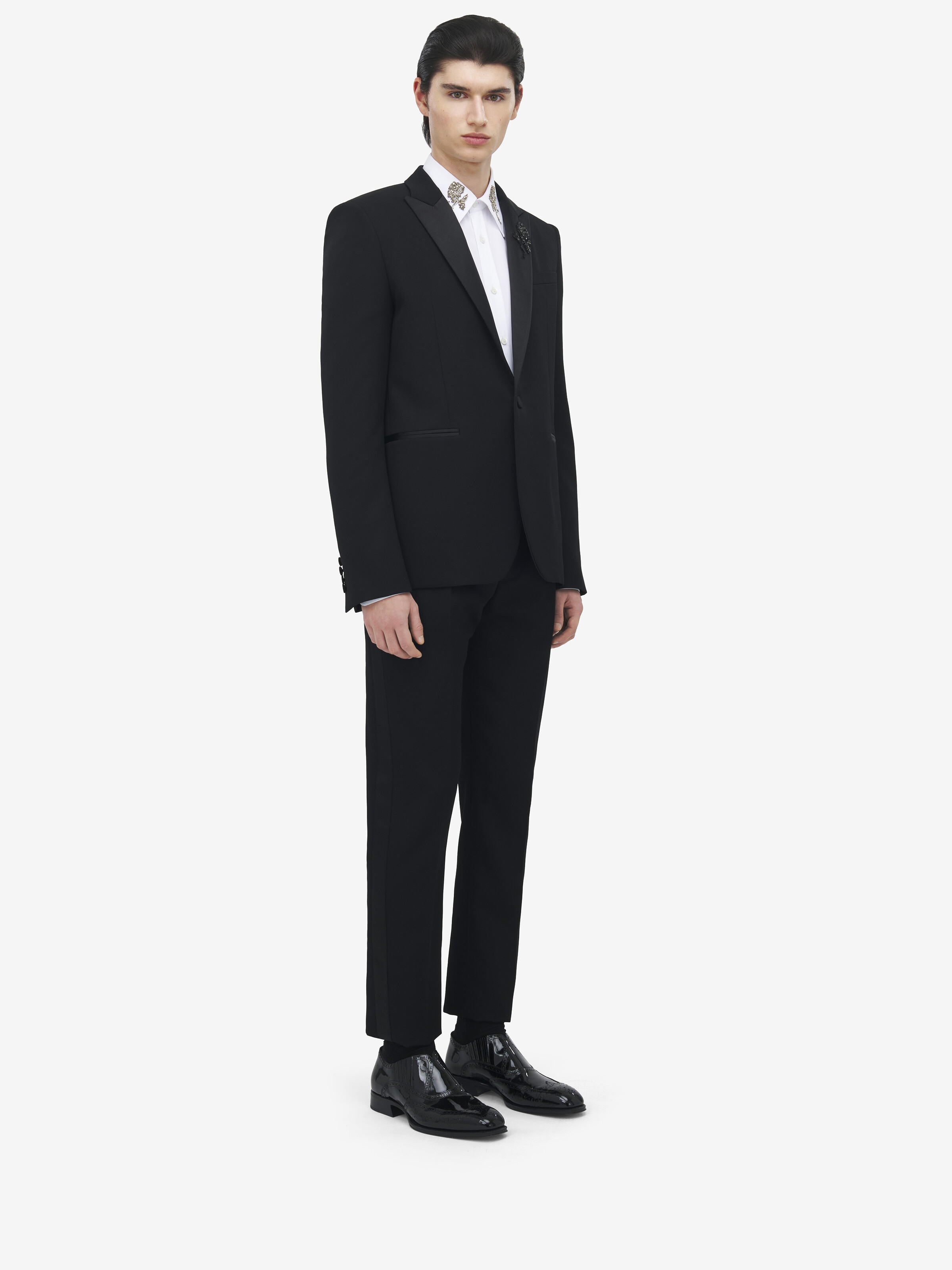 Sailor Tattoo Rose Embroidery Tuxedo Jacket