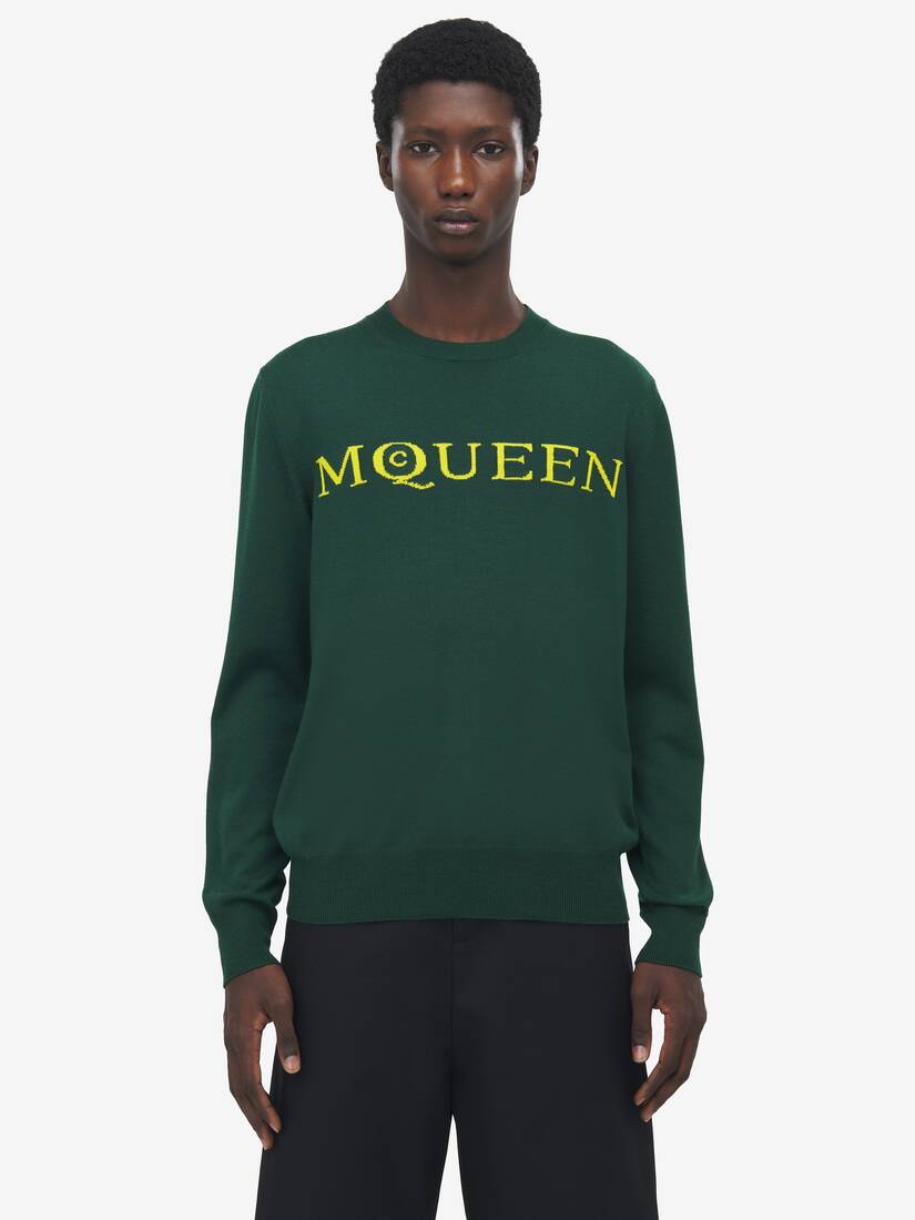 Pull en laine mohair, avec logo McQueen