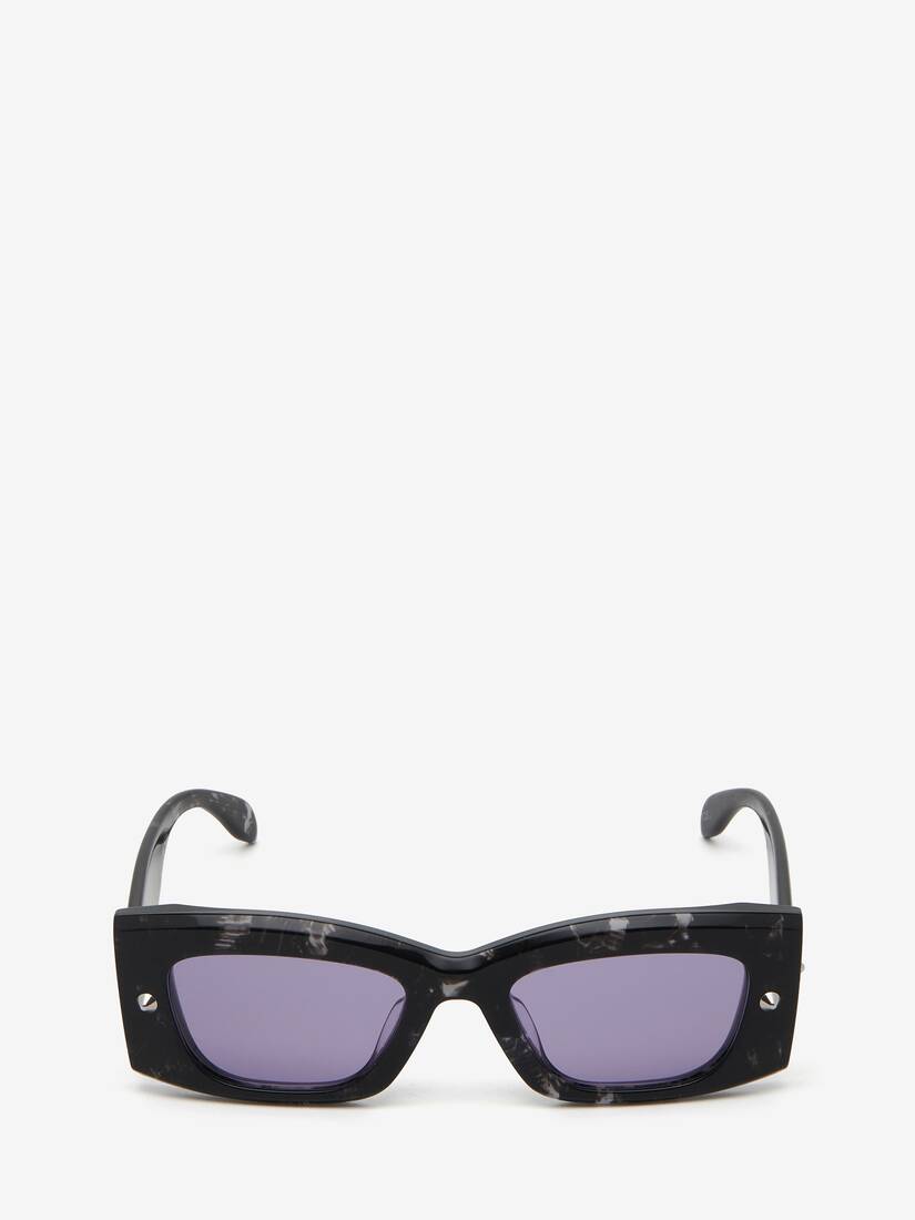 Rechteckige Sonnenbrille mit Spike-Studs