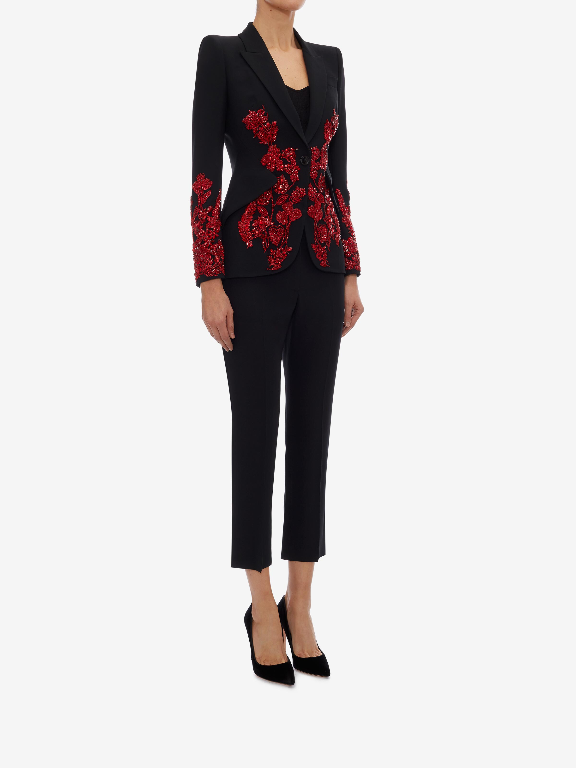 Pantaloni a Sigaretta da Donna in Nero in 52% Viscosa, 48% Acetato | Alexander McQueen - image 3