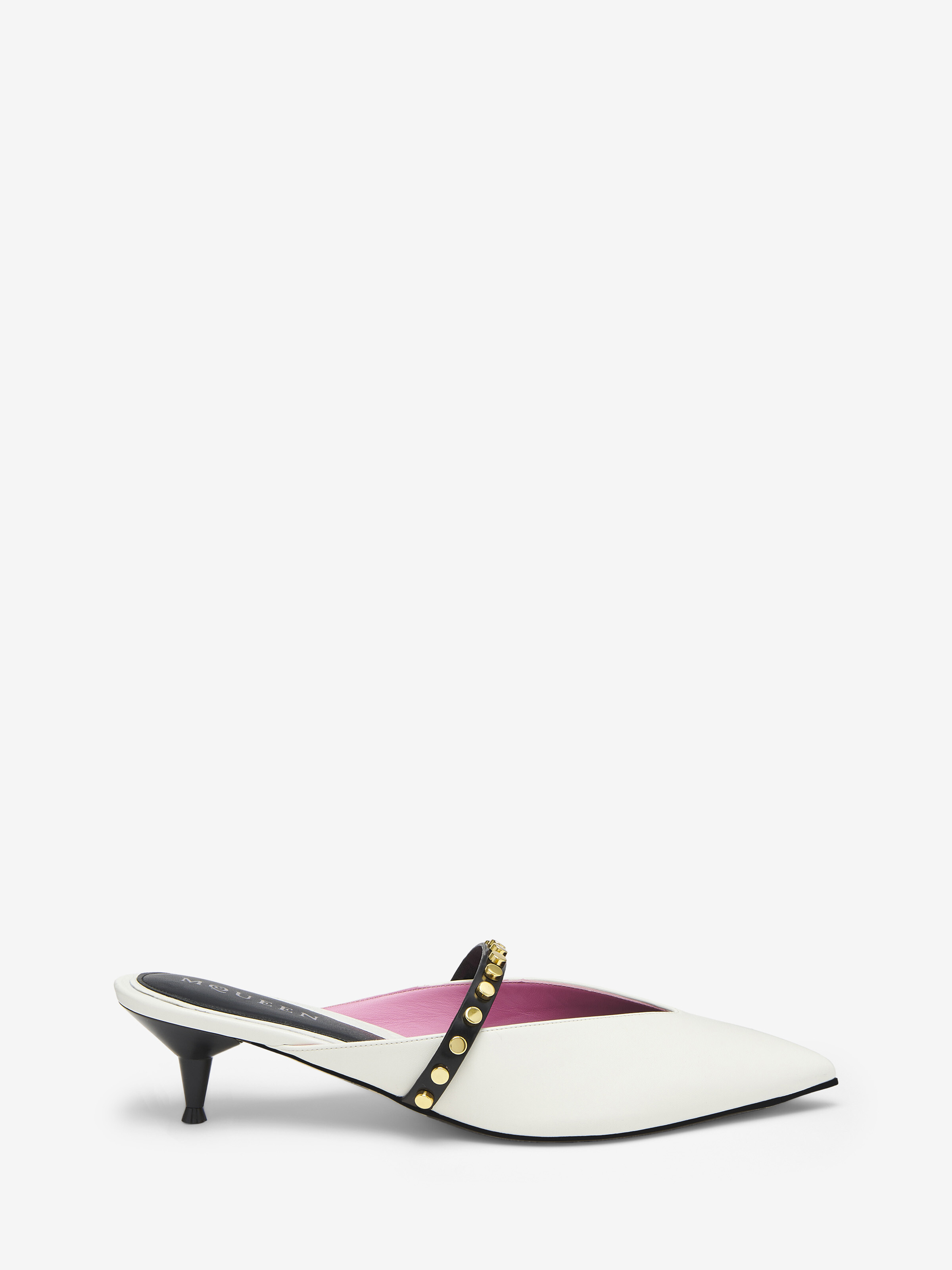 Alexander Mcqueen Leather Revel Heeled Mules 50 In Multi