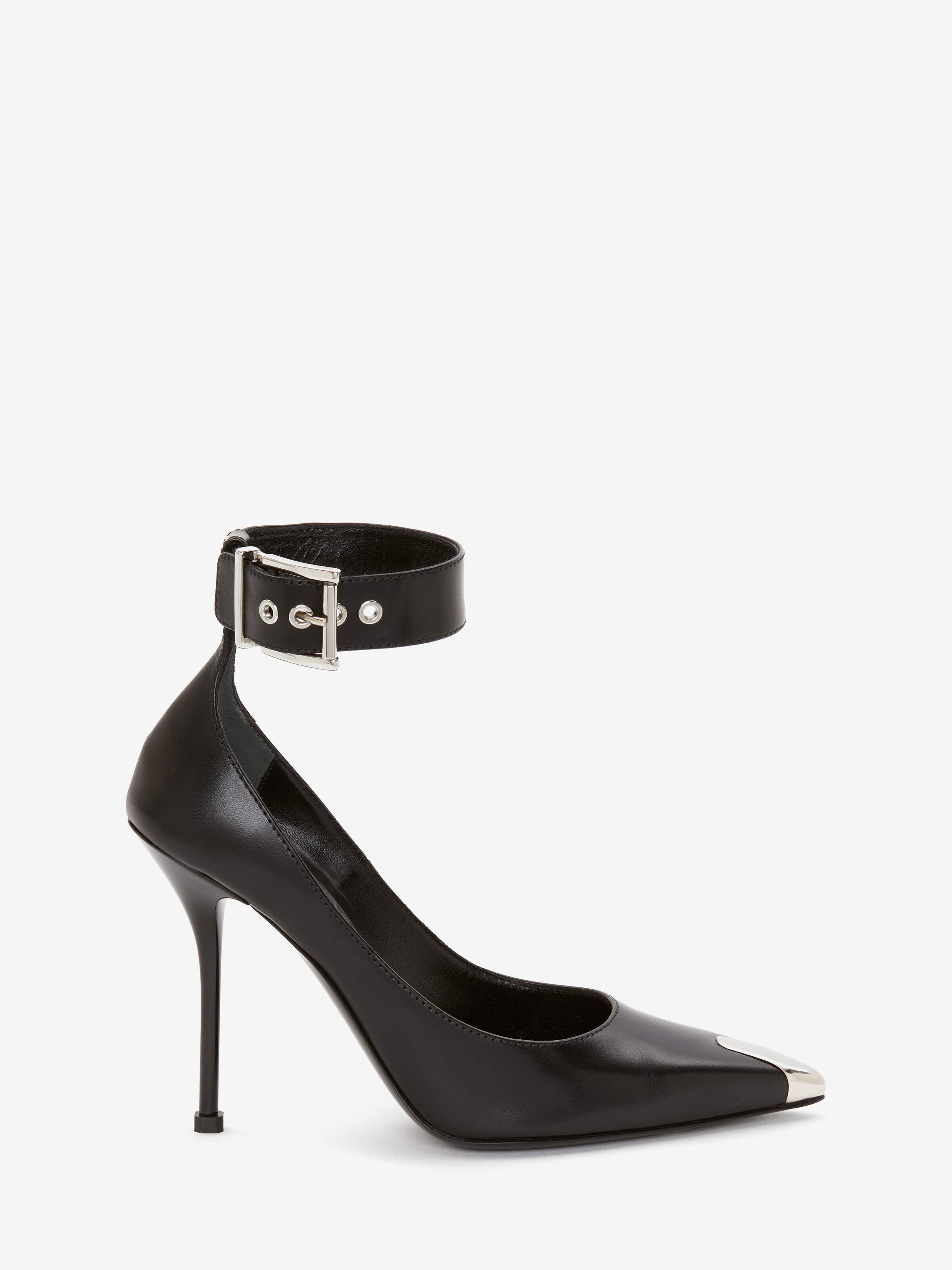 Alexander McQueen 'Punk' Ankle Boots Black Silver