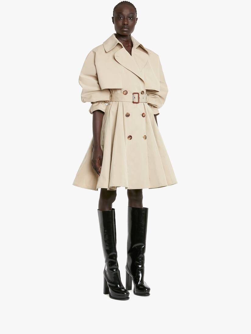 medium beige trench coat