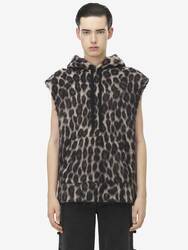 Sleeveless Leopard Jacquard Hooded Sweatshirt​