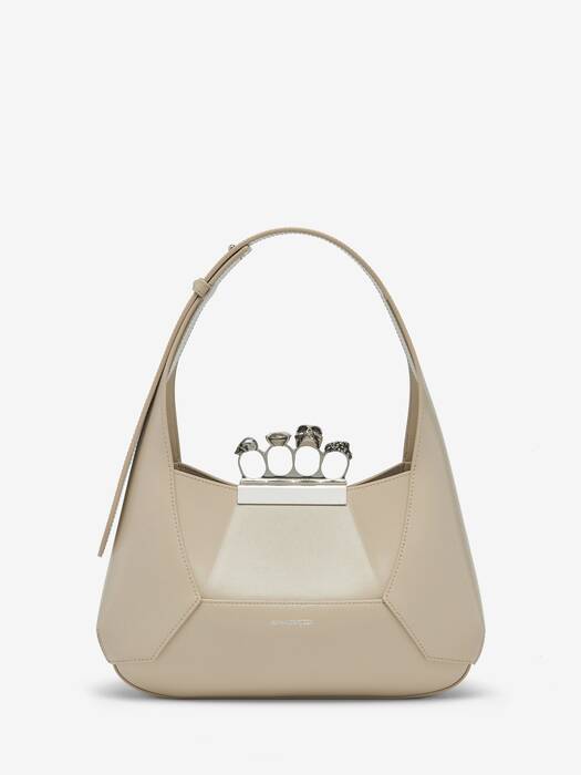 The Jewelled Hobo Bag in Ivory | Alexander McQueen CA