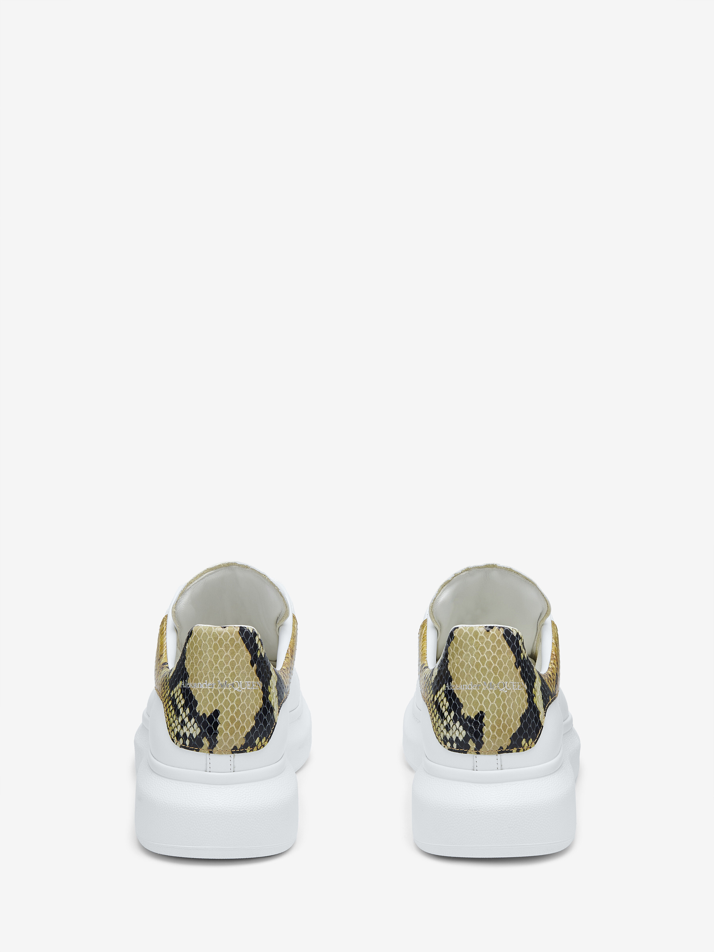 Men's Oversized Sneaker in White/Natural in Calf Leather | Alexander McQueen - image 3