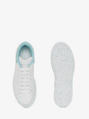 Oversized Sneaker in White/Aquamarina | Alexander McQueen