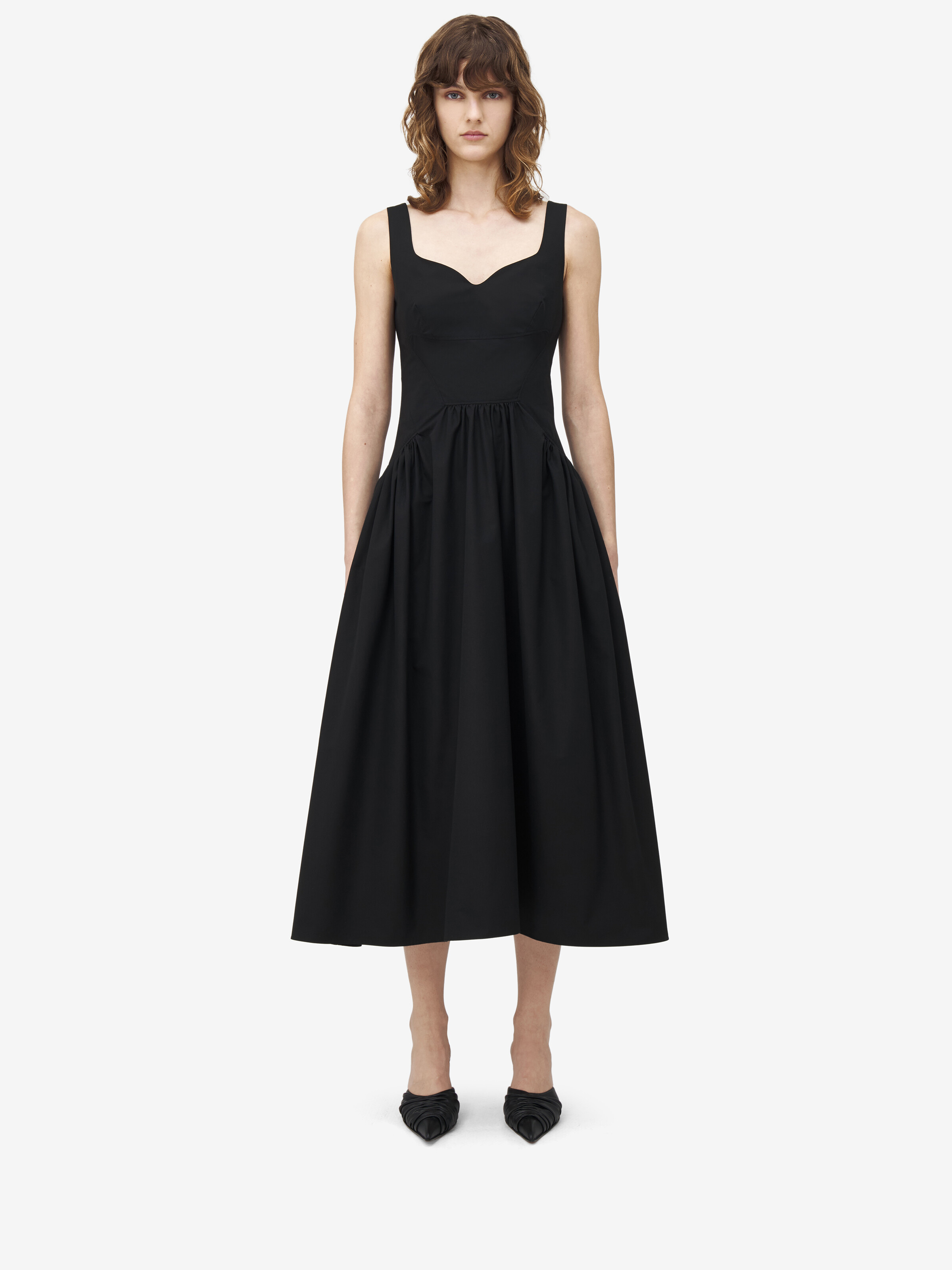 Robe midi, à encolure en cœur