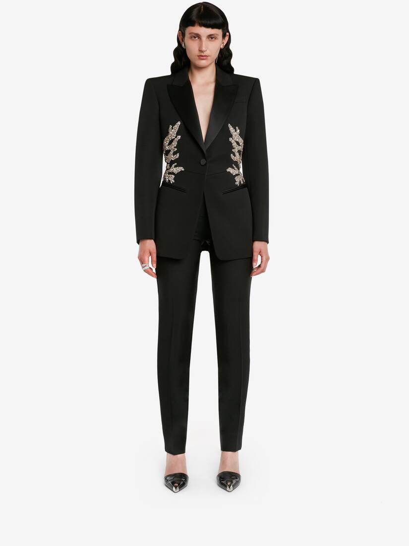 Tailored cigarette trousers in BLACK | Alexander McQueen US
