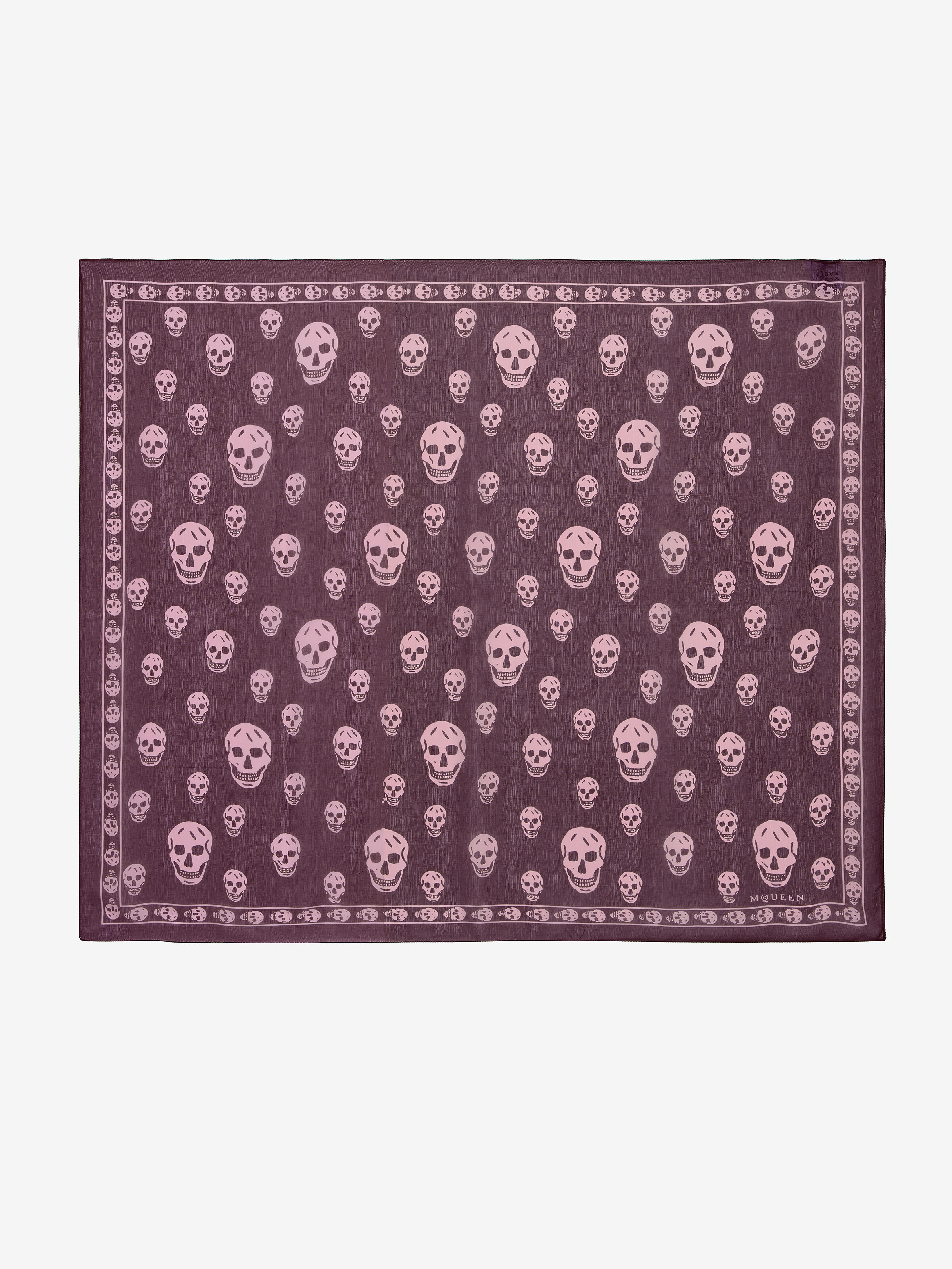 Women's Classic Skull Foulard in Burgundy in 100% Silk | Alexander McQueen - image 1