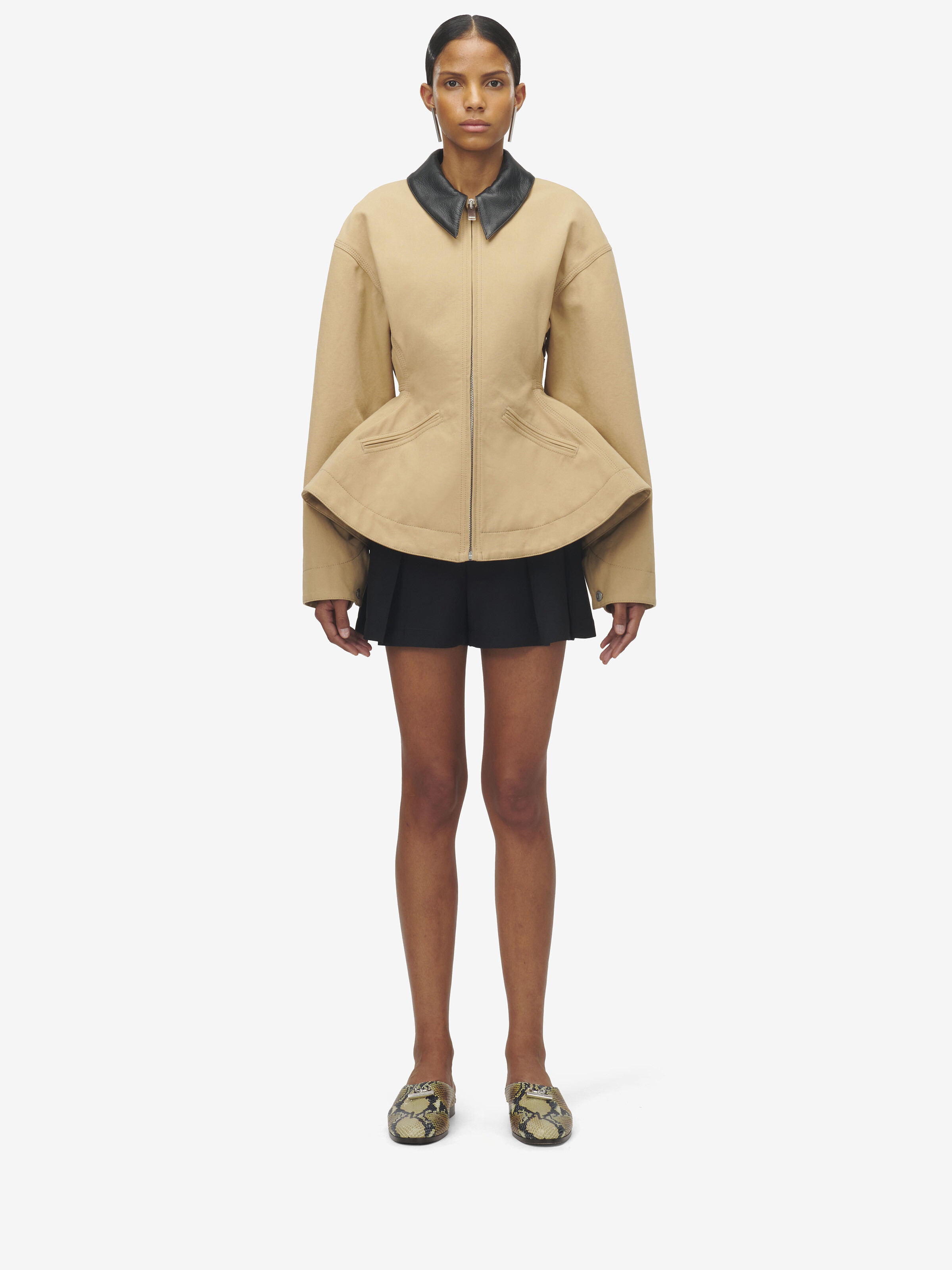 Stonewashed Canvas Peplum Jacket