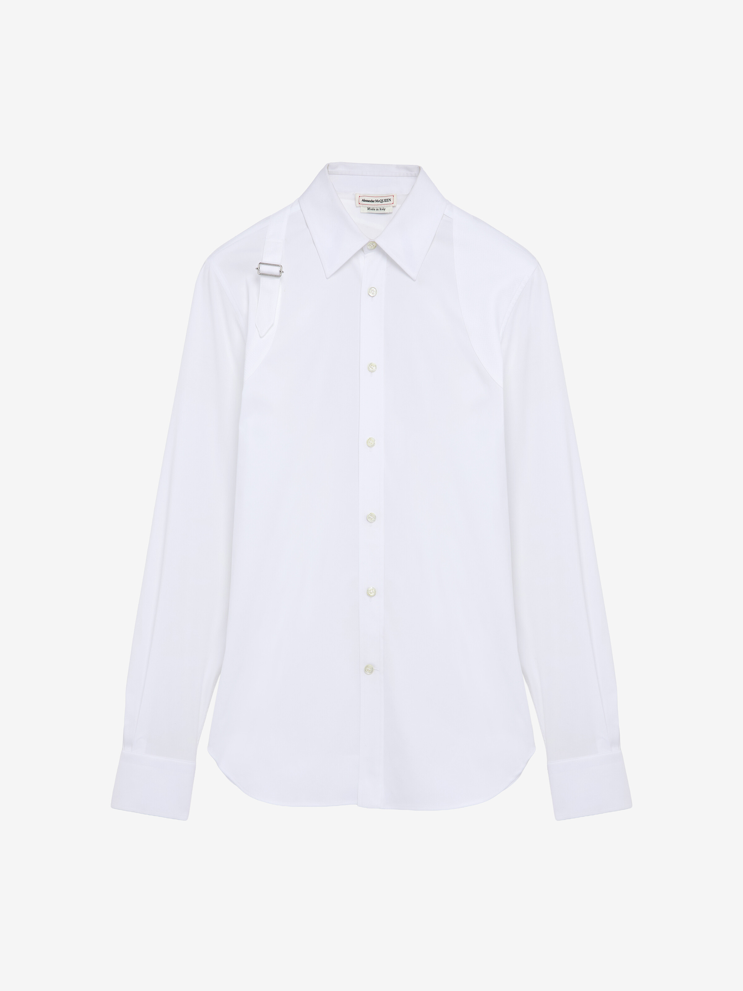 Chemise avec harnais pour Homme en Blanc in 78% Coton, 16% Polyamid, 6% Élasthanne | Alexander McQueen - image 1