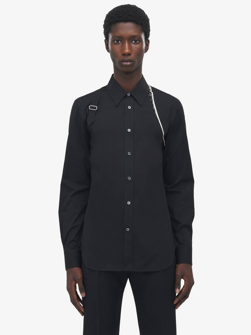 Chemise À Harnais En Toile À Bords Bruts
