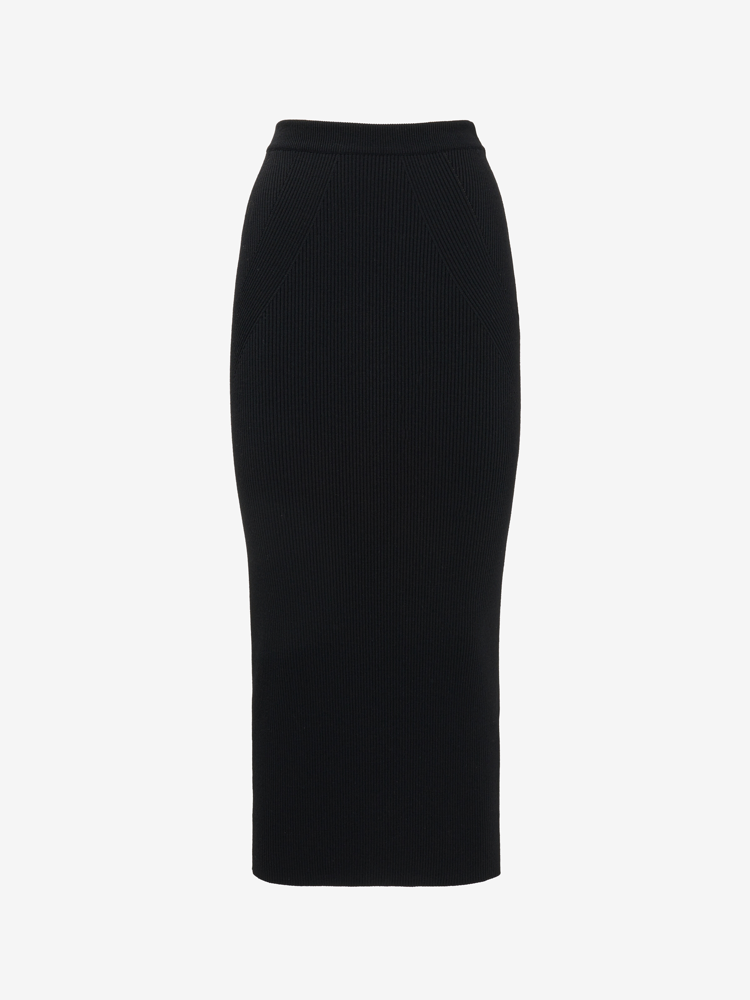 Ribbed-knit Pencil Skirt in Black | Alexander McQueen US