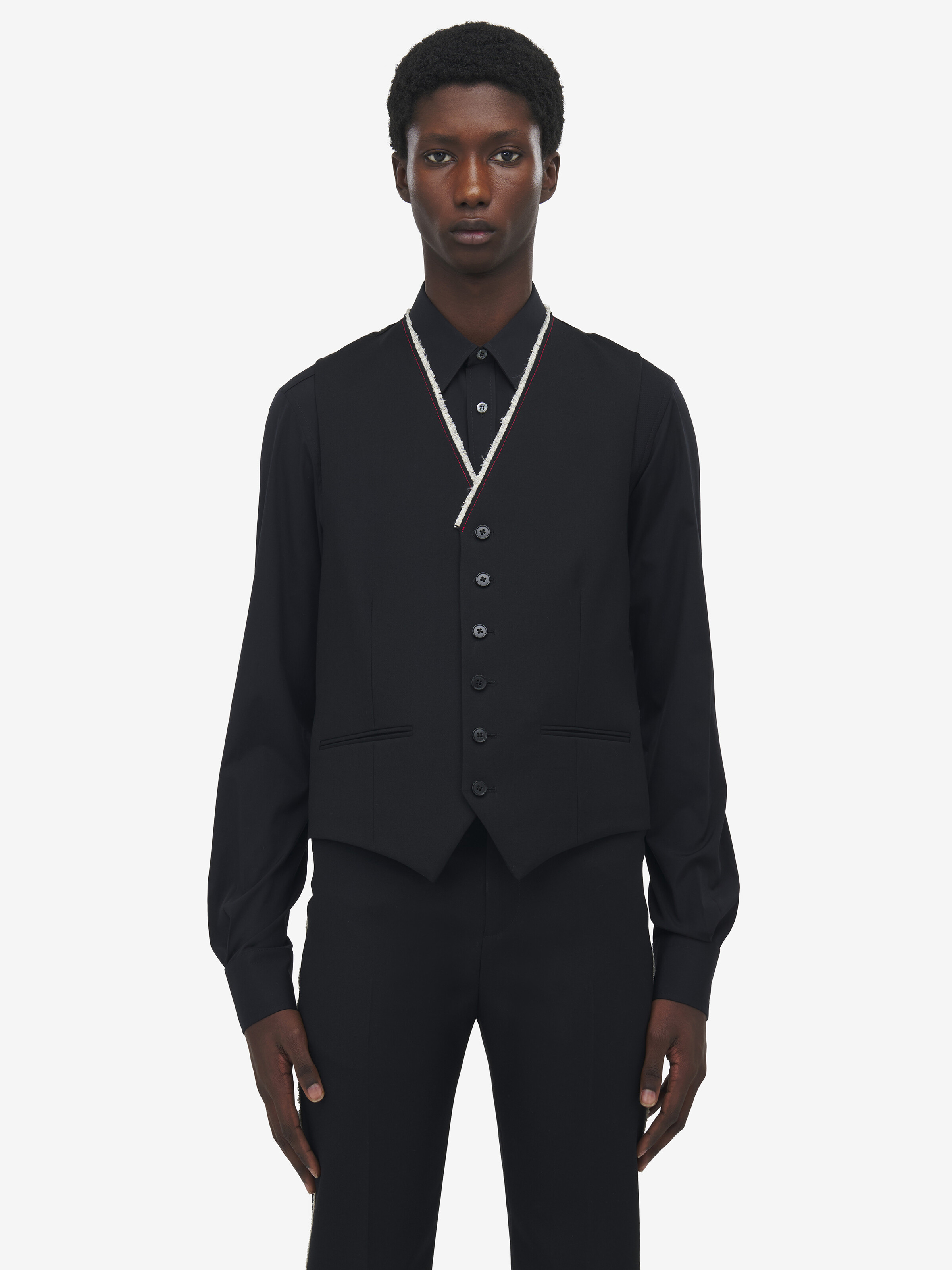 Raw Edge Canvas Waistcoat