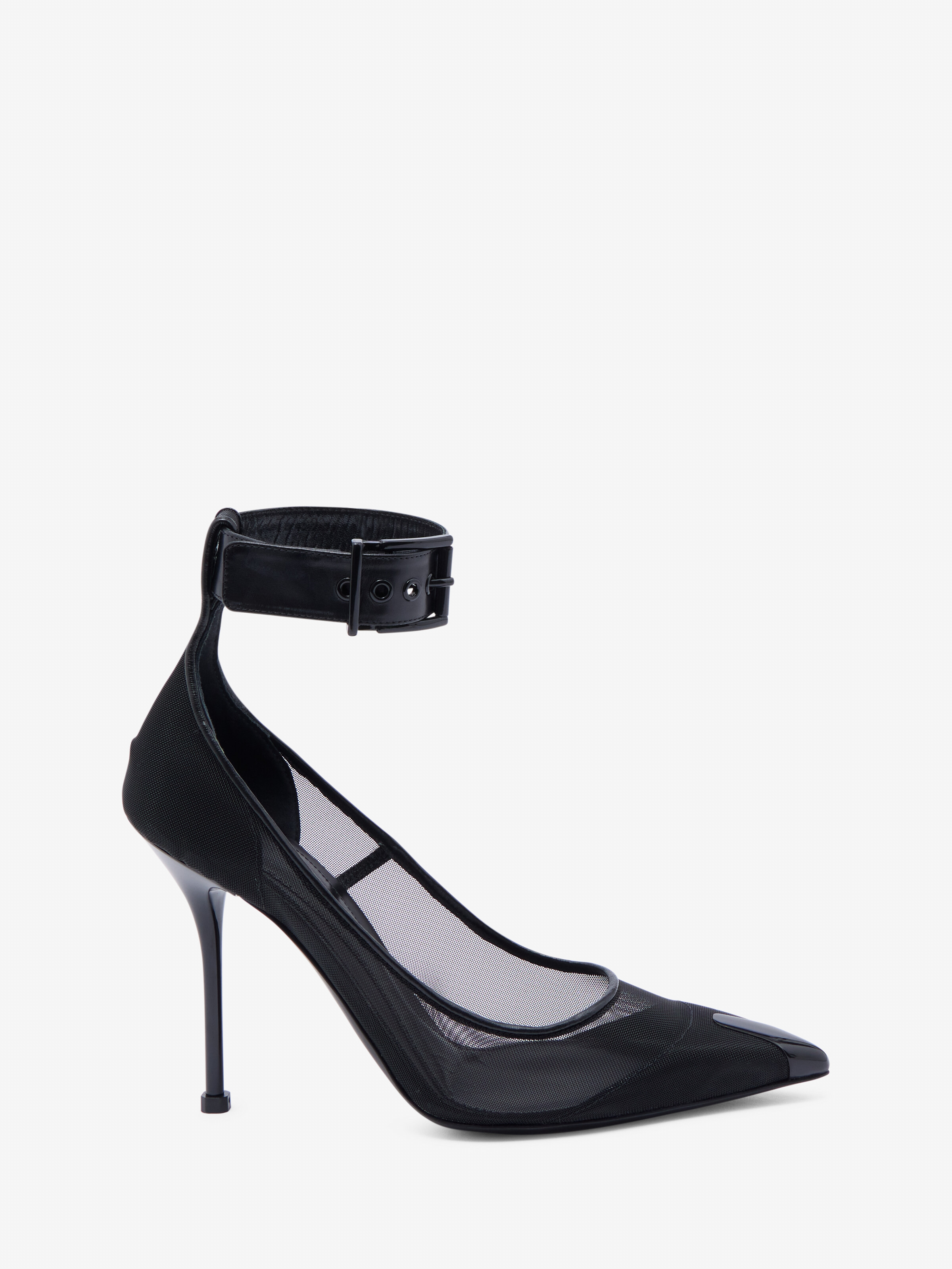 Escarpins Punk À Bride Cheville pour Femme en Noir in 100% Polyamide | Alexander McQueen - image 1