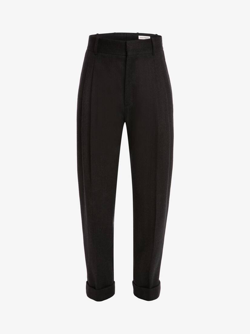 Herringbone Tailored Peg Trousers in 