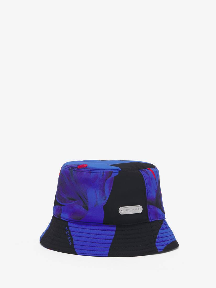 Bucket Hat Mit Blauem Lily-Motiv