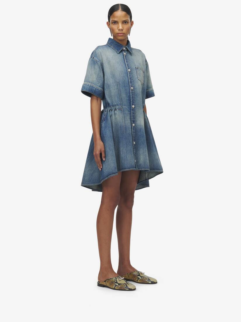 Stonewashed Denim Shirt Dress