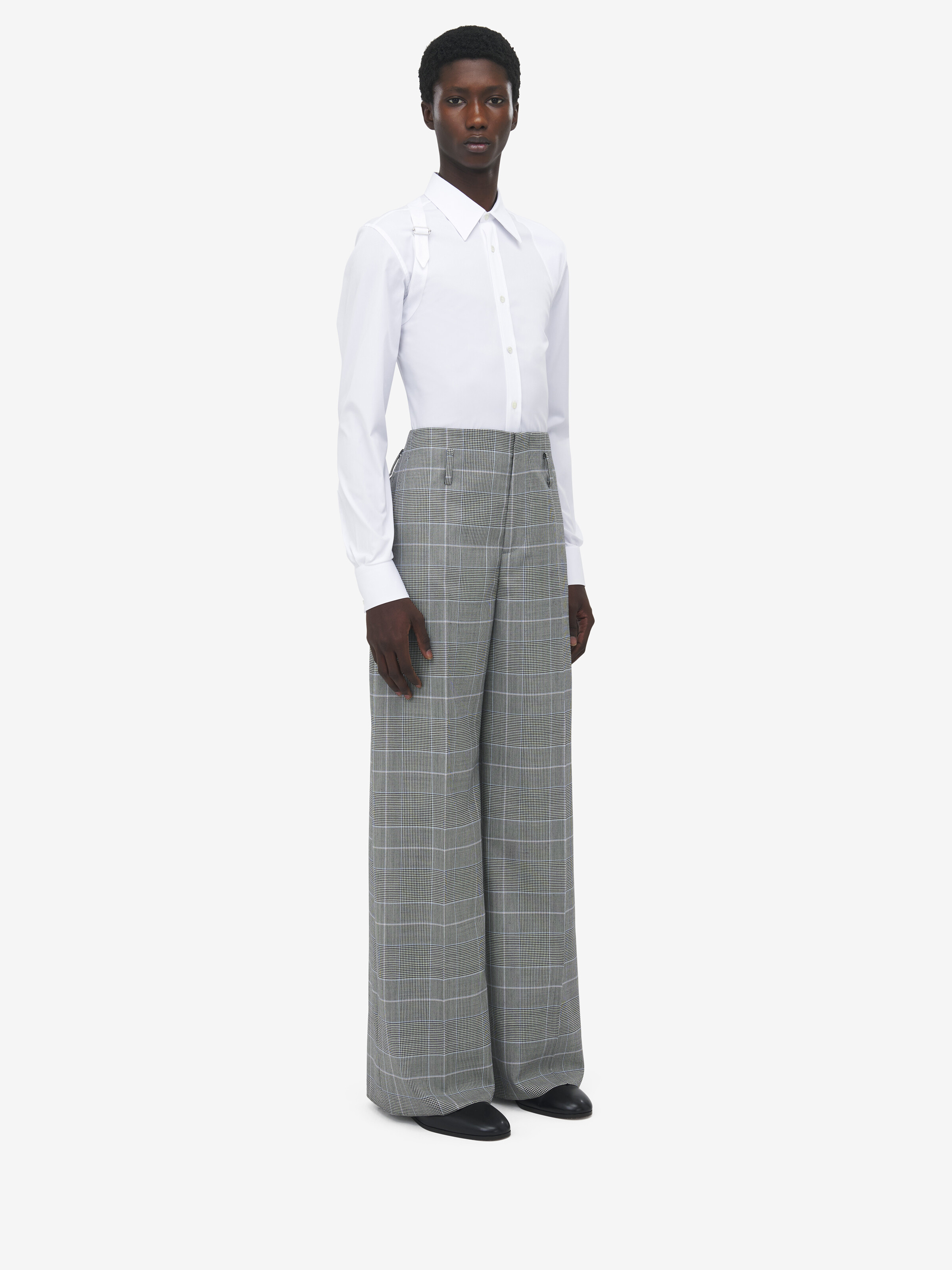 Prince of Wales Wide Leg Trousers