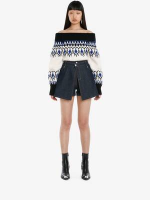 Denim Trompe L'oeil Shorts