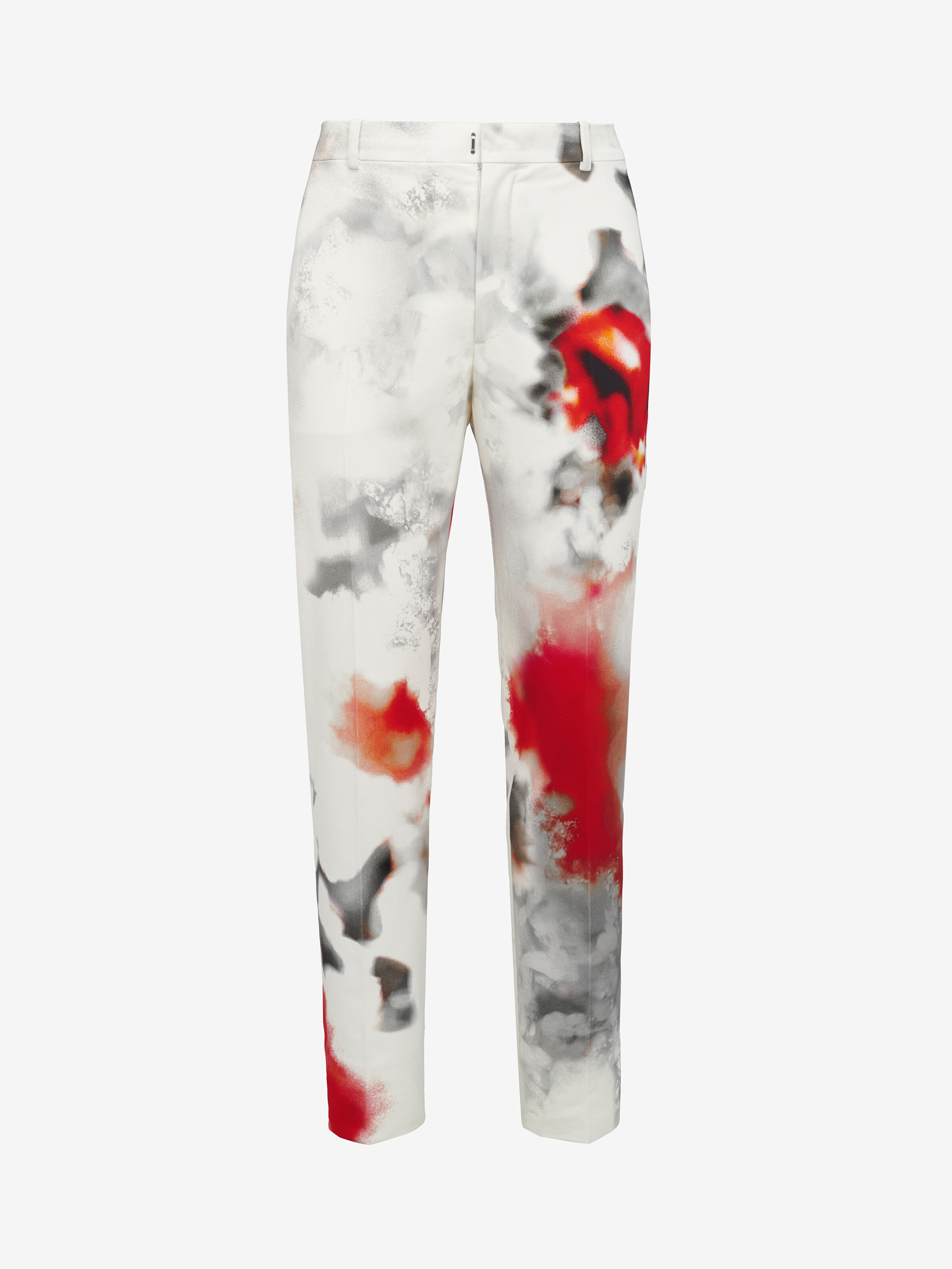 オブスキュアード フラワー シガレットパンツ in 100% コットン | Alexander McQueen - image 1