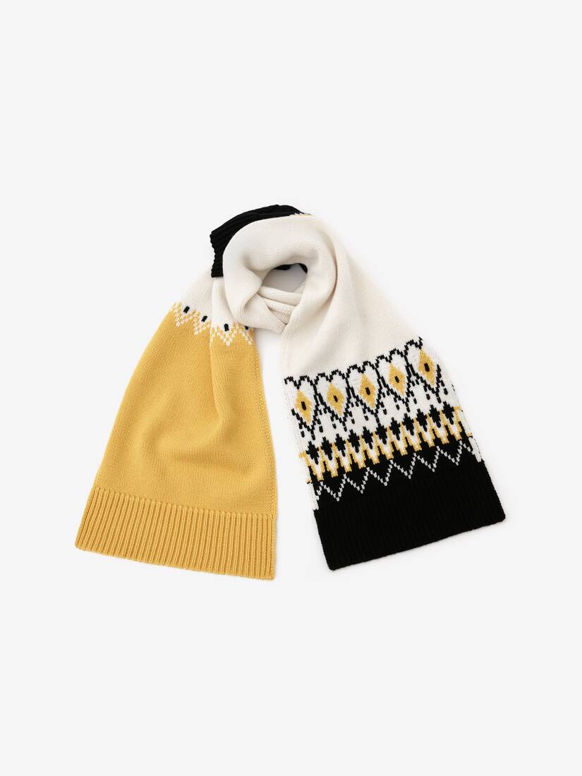 Sciarpa Con Motivo Di Ispirazione Fair Isle Asimmetrico
