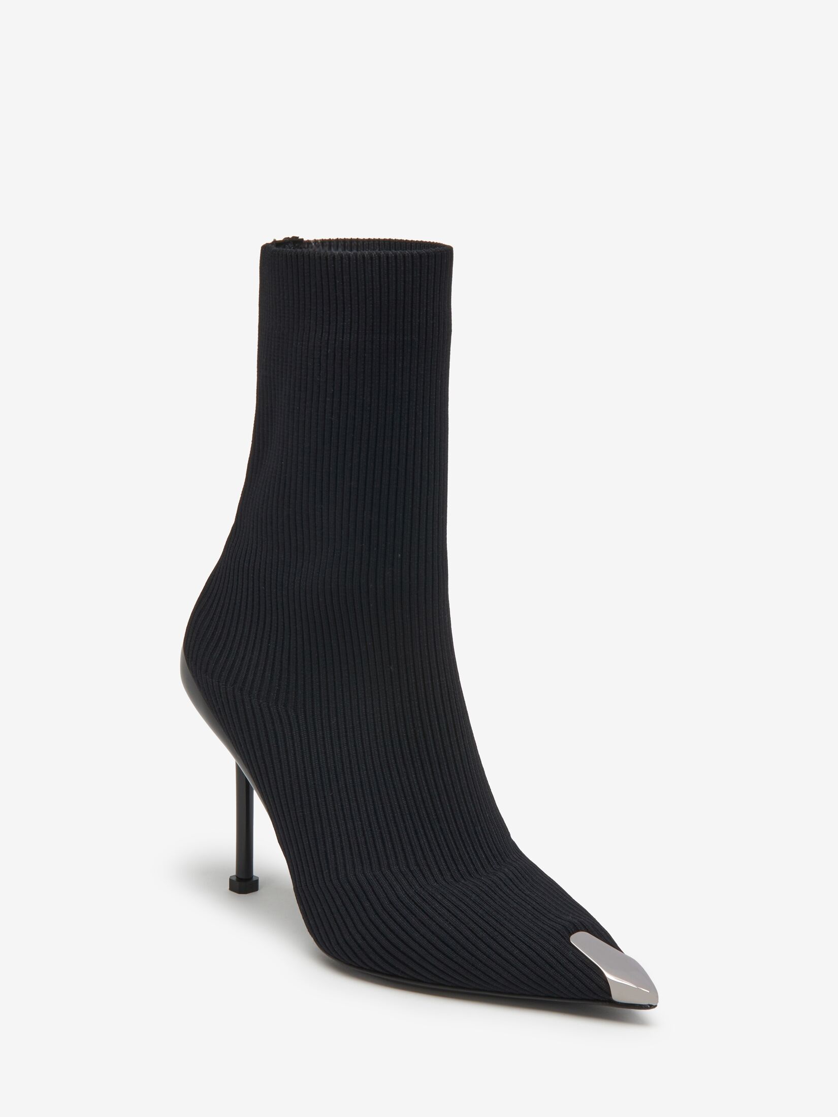 Slash Knit Boot in Black/Silver | Alexander McQueen US