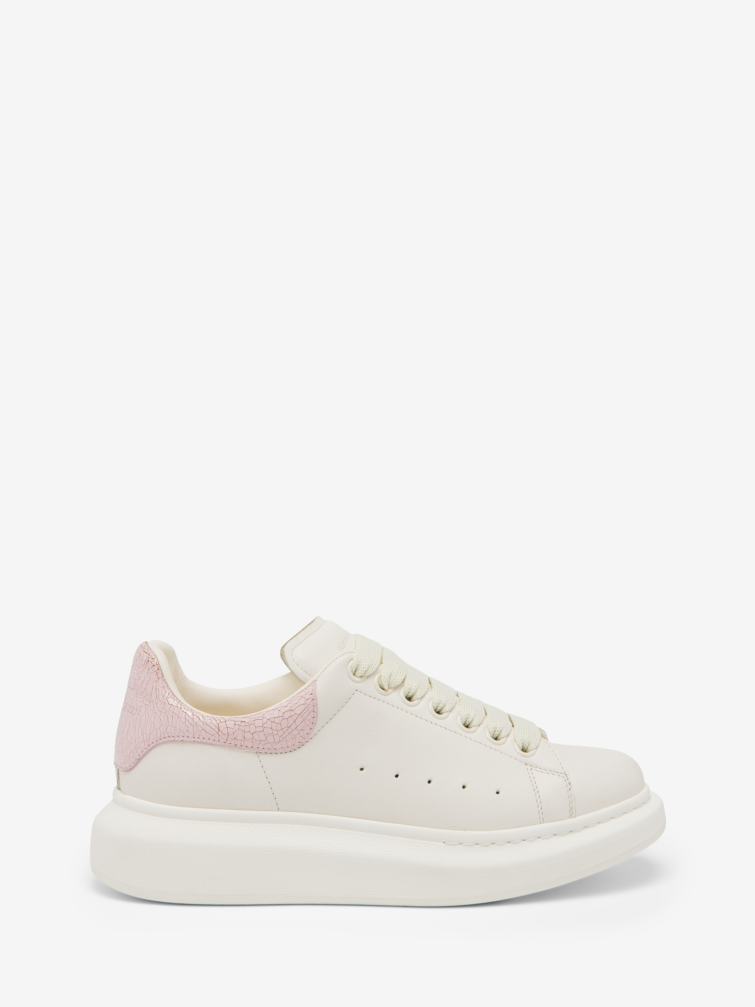 Alexander Mcqueen White Low Top Sneakers With Logo Patch On The Tongue And Contrasting Heel Detail In Leather Woman In White