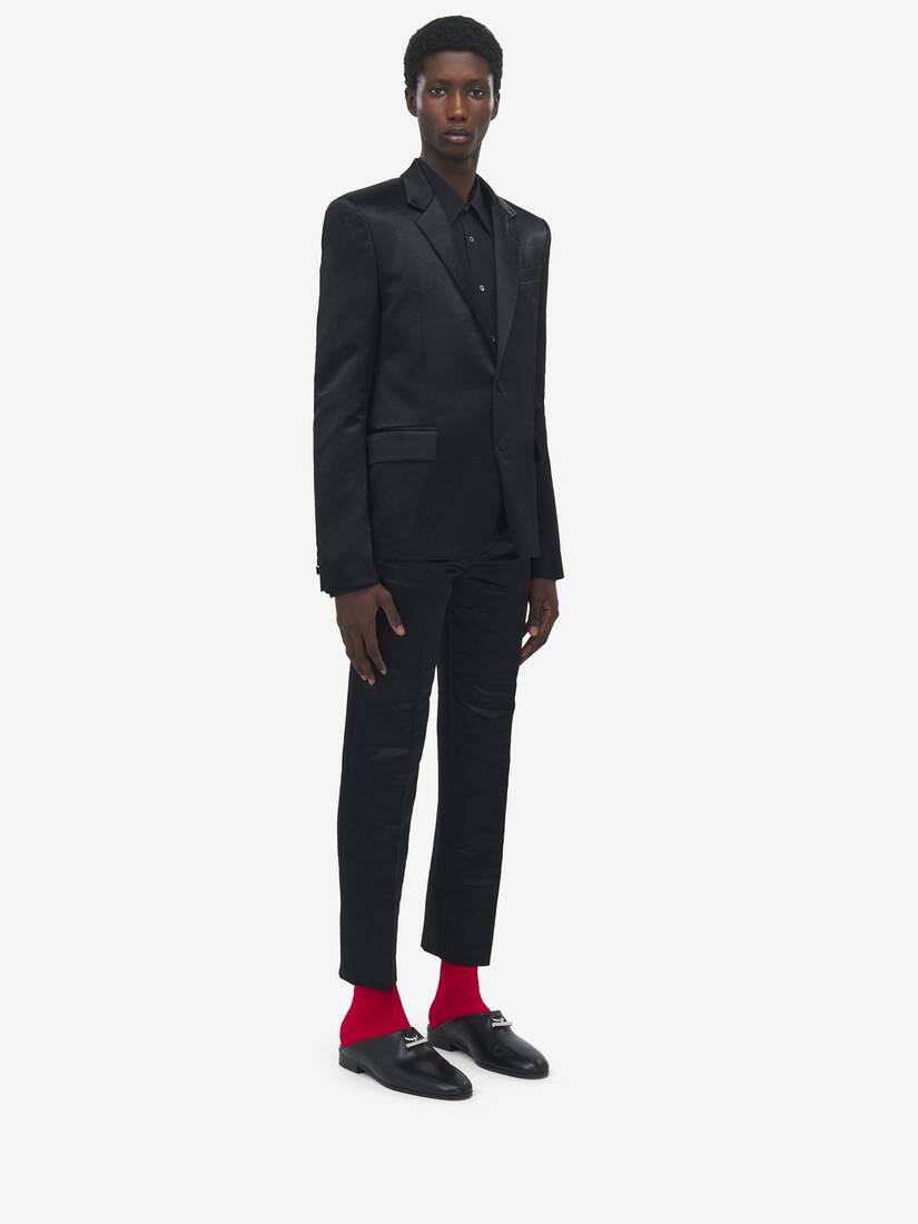 Hammered Satin Single-Breasted Jacket