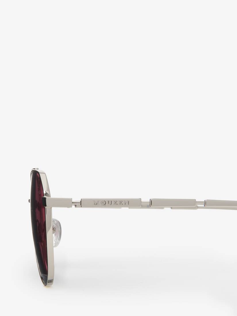 Metal Plaque Pilot Sunglasses