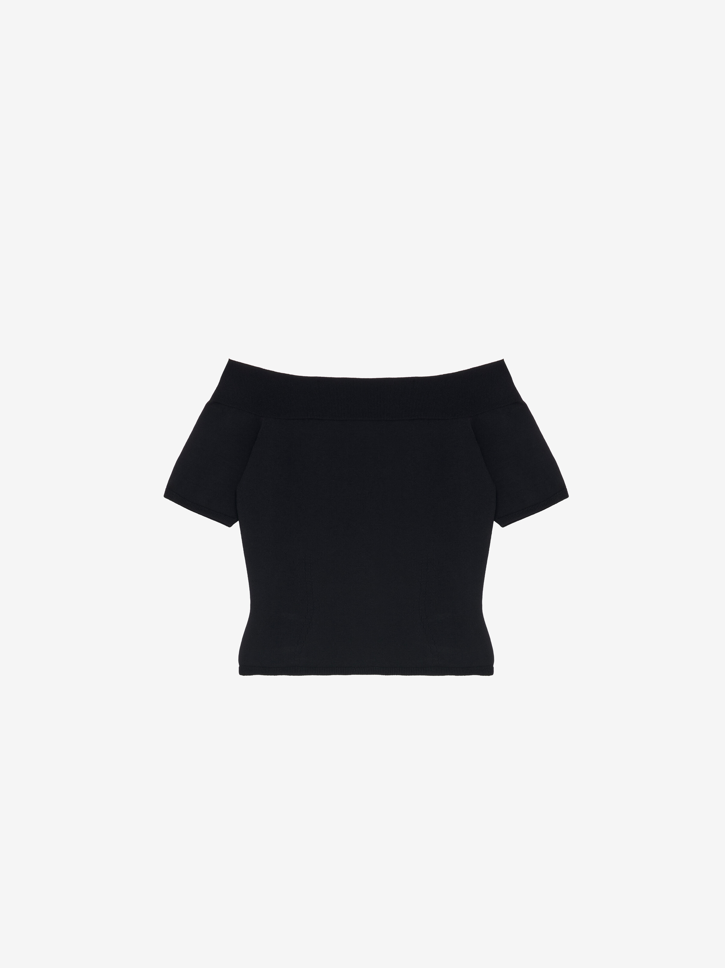 Top épaules dénudées, en maille pour Femme en Noir in 83% Viscose, 17% Polyester | Alexander McQueen - image 1