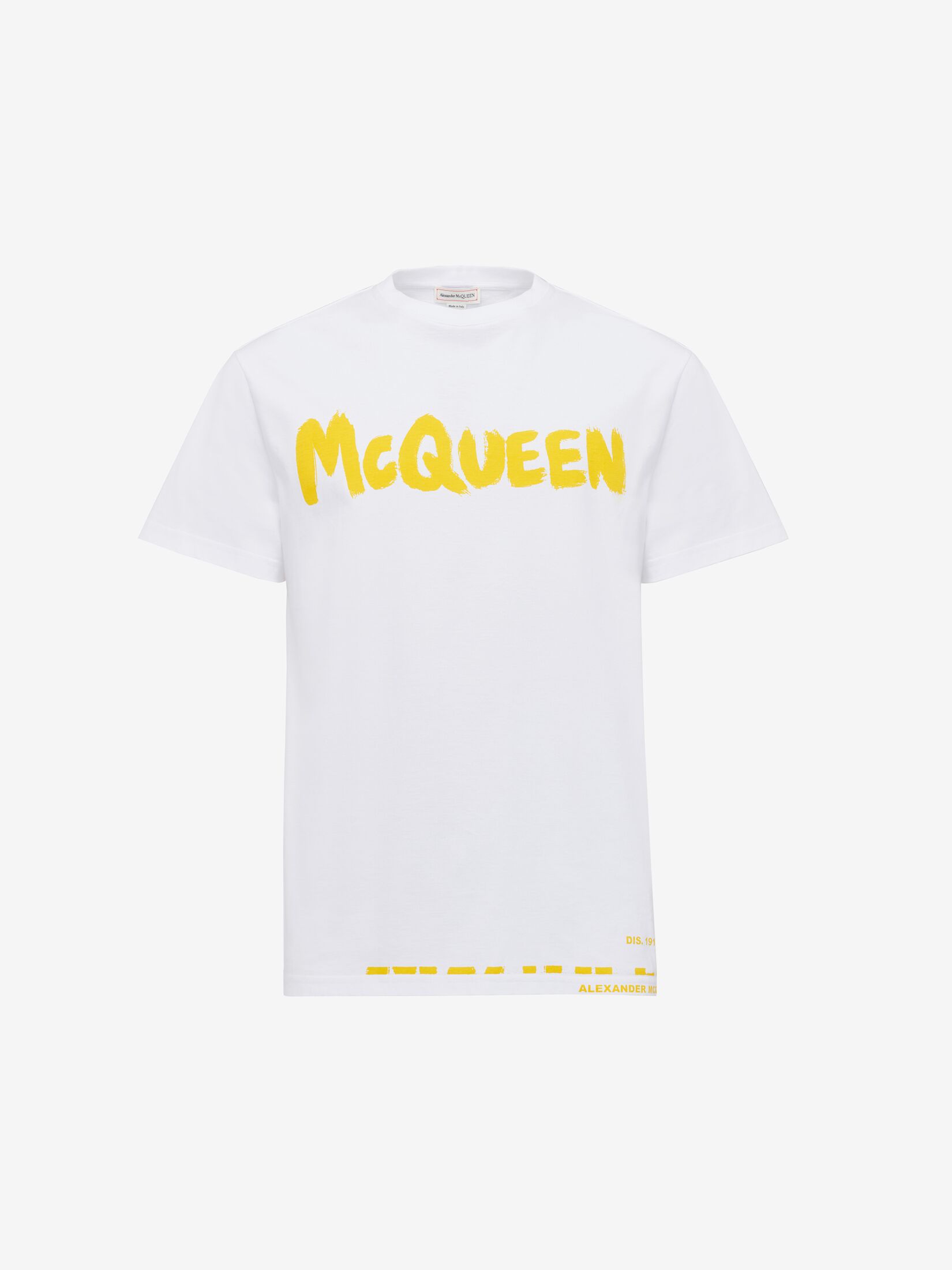 McQueen Graffiti T-shirt in White/Yellow | Alexander McQueen US