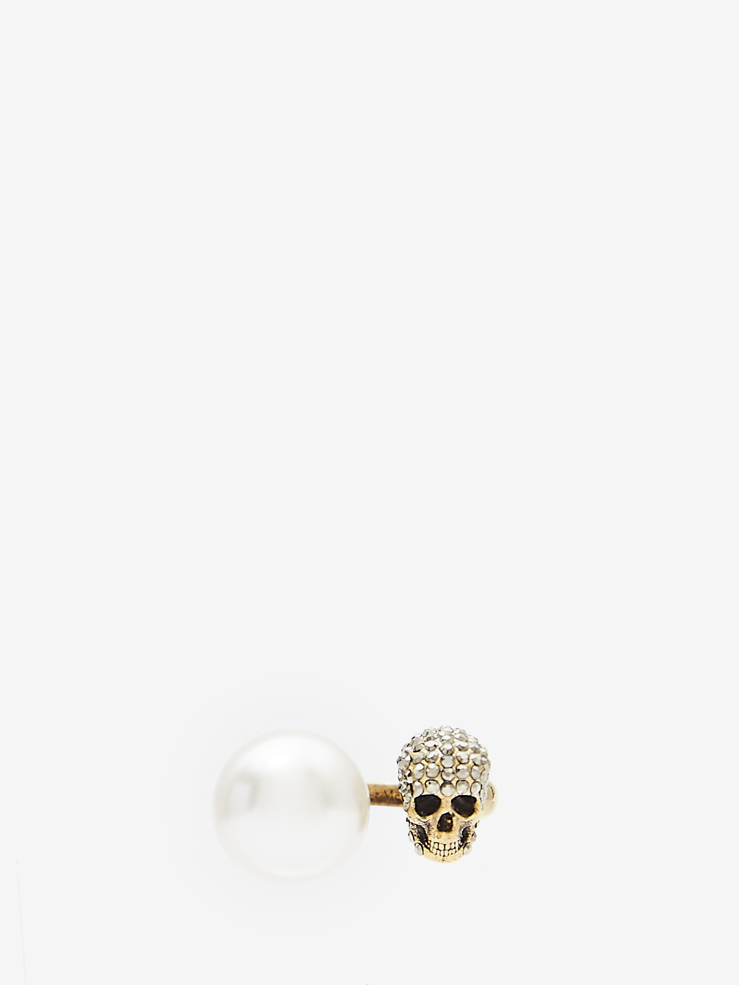 Bague Skull effet perle pour Femme en Doré Vieilli in Laiton | Alexander McQueen - image 3