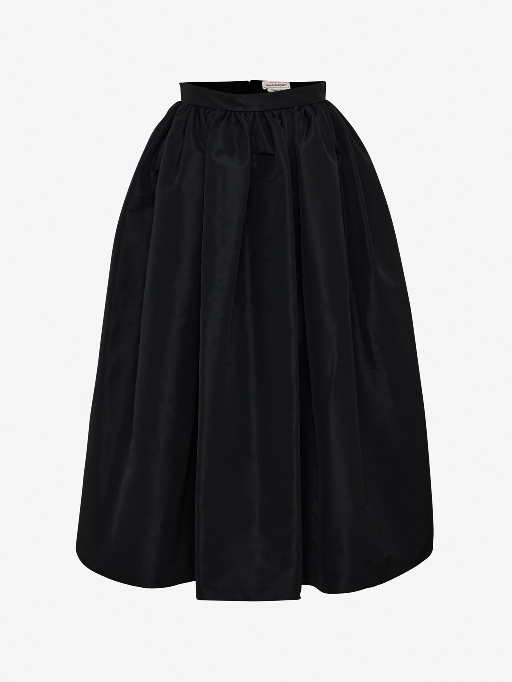 Pleated Midi Skirt in Black/Ivory | Alexander McQueen US