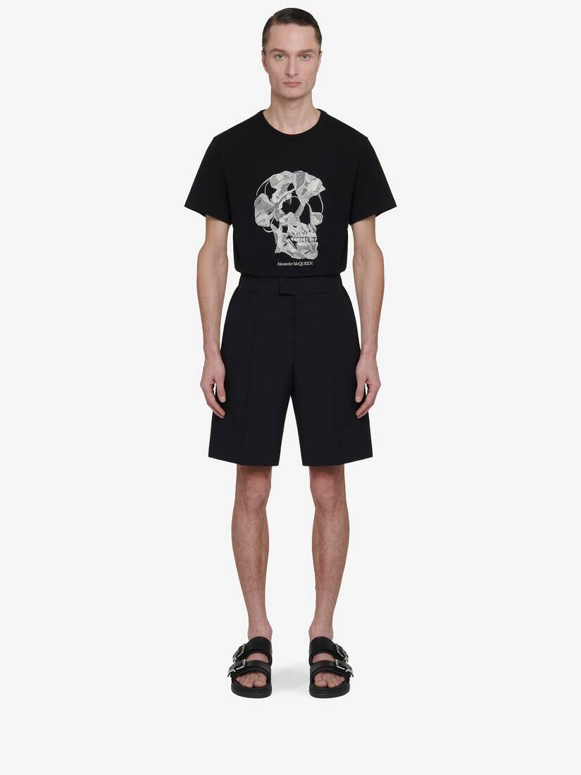 T-Shirt mit Pressed Flower Skull-Print