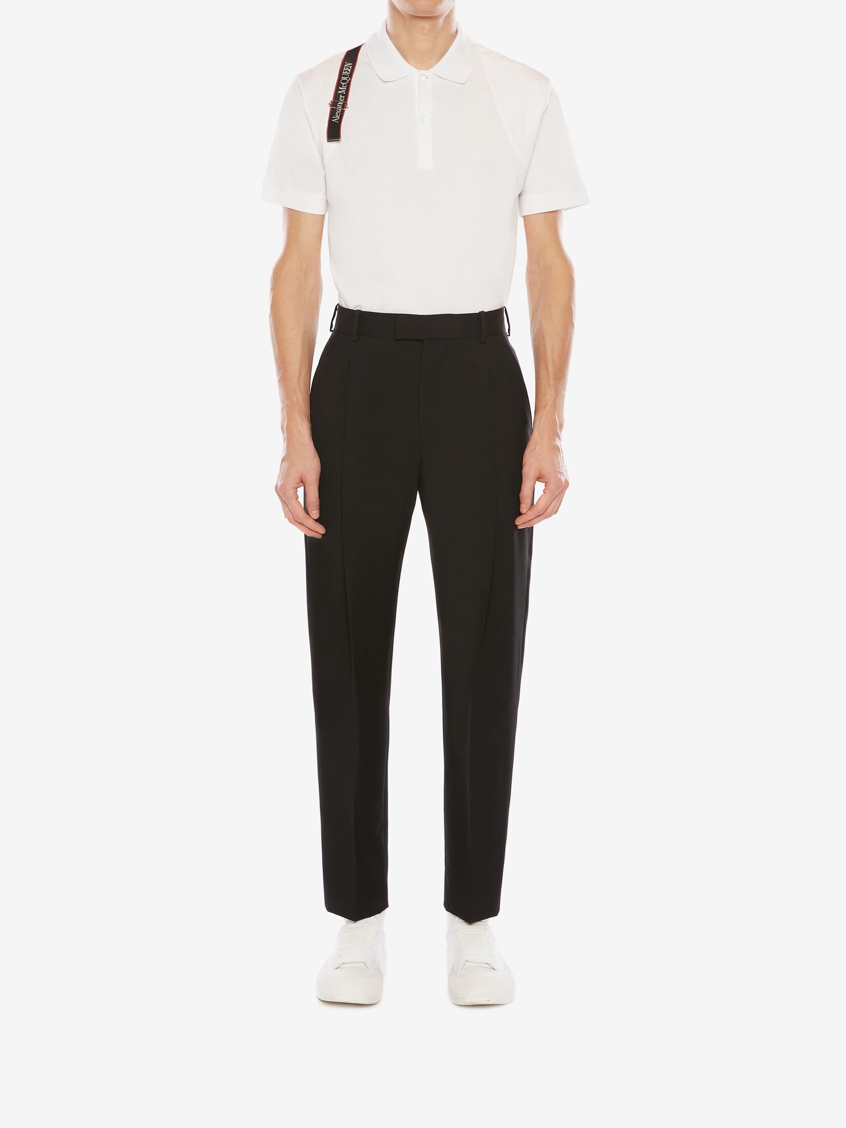 Harness Polo Shirt in White | Alexander McQueen US