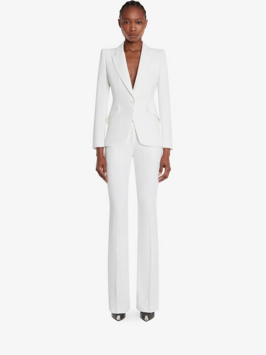 【関税込み】alexander mcqueen Bootcut trousers Ivory Crepe bootcut pants | MCQUEEN | NET-A-PORTER