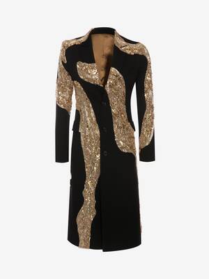 Molten Metal Embroidered Coat