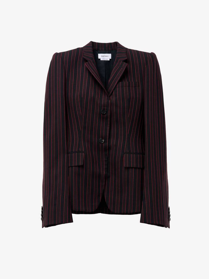 Pinstripe Single-Breasted Jacket