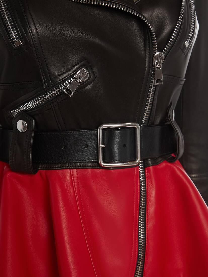 alexander mcqueen red leather jacket