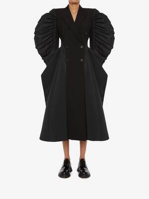 black drape coat