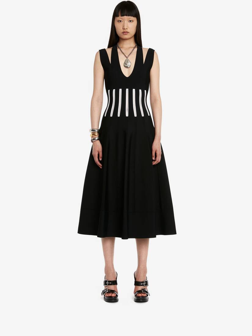 Slashed Corset Midi Dress