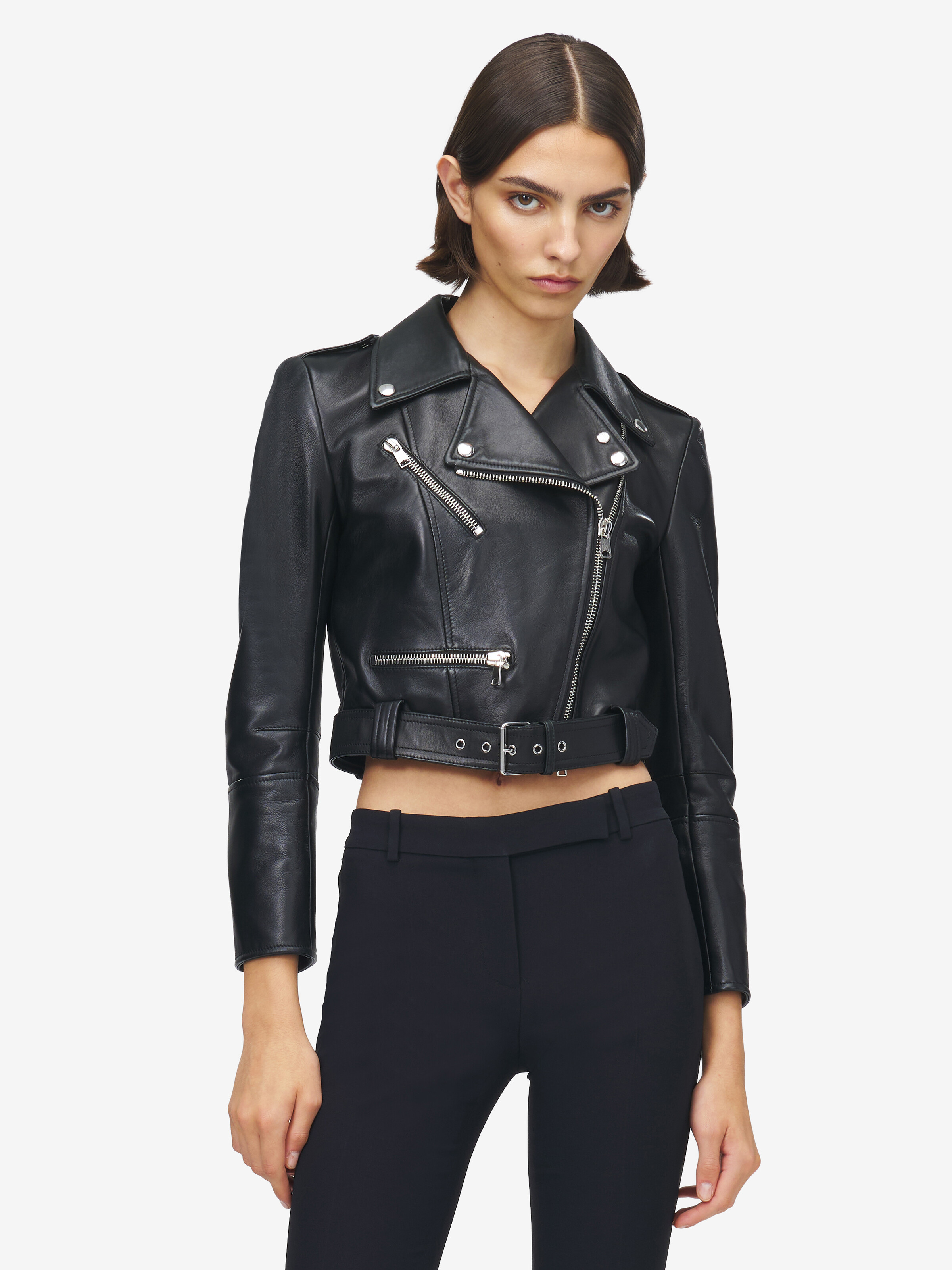 Cropped Leather Jacket