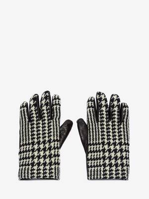 Houndstooth Leather Gloves